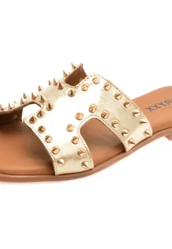 Papuci GRYXX aurii, 231360, din piele naturala imagine