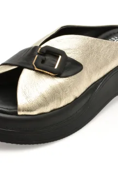 Papuci GRYXX aurii, 4314072, din piele naturala imagine