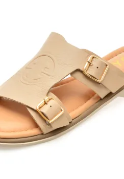 Papuci GRYXX bej, 1181126, din piele naturala imagine