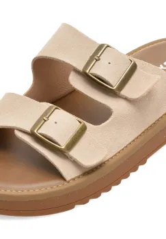 Papuci GRYXX bej, 12504, din piele intoarsa imagine