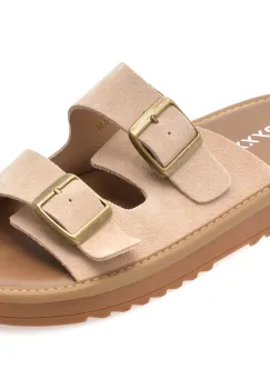 Papuci GRYXX bej, 12504, din piele intoarsa imagine