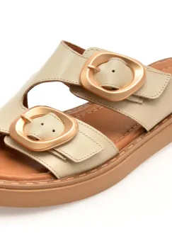 Papuci GRYXX bej, 22104, din piele naturala imagine