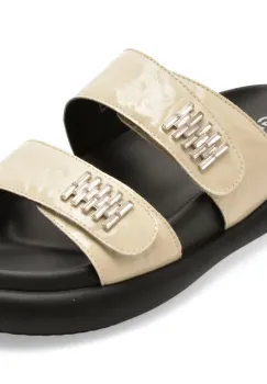 Papuci GRYXX bej, 25201, din piele naturala imagine