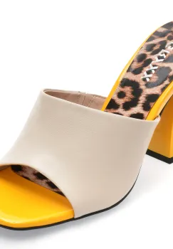 Papuci GRYXX bej, 3166N18, din piele naturala imagine