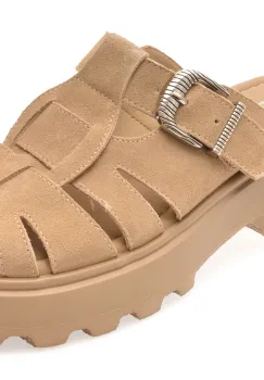 Papuci GRYXX bej, Y25L216, din piele intoarsa imagine