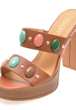 Papuci GRYXX maro, 4H1085, din piele naturala imagine