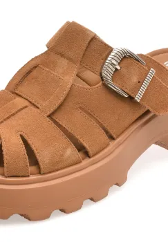 Papuci GRYXX maro, Y25L216, din piele intoarsa imagine