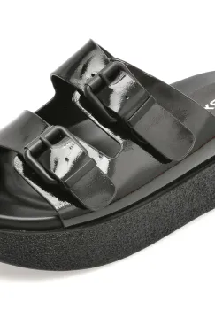 Papuci GRYXX negri, 1350D25, din piele naturala lacuita imagine