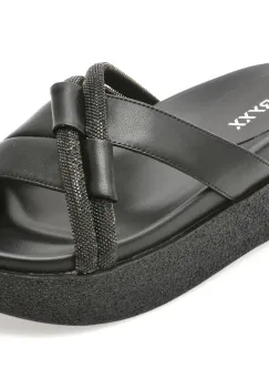 Papuci GRYXX negri, 1350H13, din piele naturala imagine