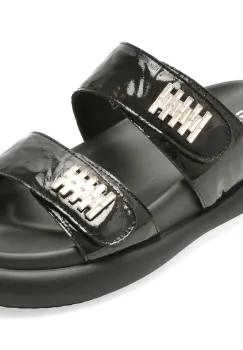 Papuci GRYXX negri, 25201, din piele naturala imagine