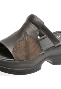Papuci GRYXX negri, 28619, din piele naturala imagine