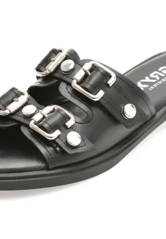 Papuci GRYXX negri, 727091, din piele naturala imagine