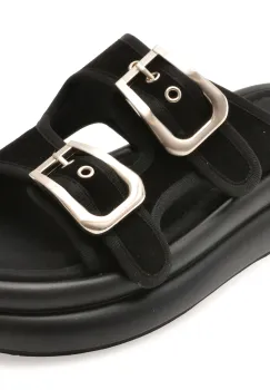 Papuci GRYXX negri, Y24L08, din piele intoarsa imagine