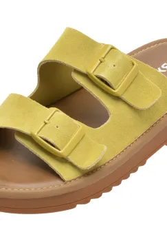 Papuci GRYXX verzi, 12504, din piele intoarsa imagine