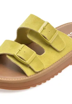 Papuci GRYXX verzi, 12504, din piele intoarsa imagine