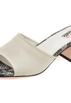 Papuci IMAGE albi, 2473, din piele naturala imagine