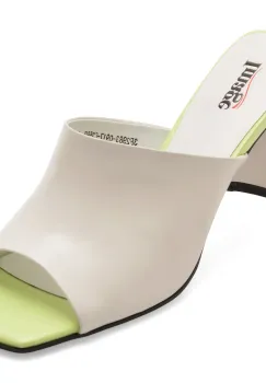 Papuci IMAGE albi, 3F2983, din piele naturala imagine