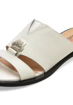 Papuci IMAGE albi, 5S079, din piele naturala imagine