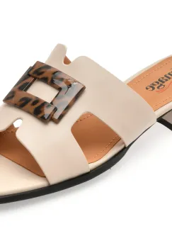 Papuci IMAGE albi, A74, din piele naturala imagine