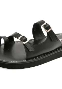 Papuci IMAGE negri, 201511, din piele naturala imagine