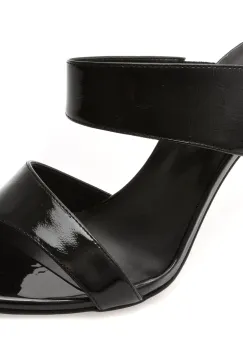 Papuci IMAGE negri, E364001, din piele naturala lacuita imagine