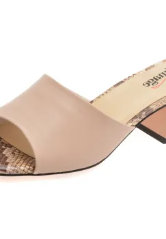 Papuci IMAGE nude, 2473, din piele naturala imagine