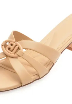 Papuci LAURA BIAGIOTTI bej, 9028, din piele ecologica imagine