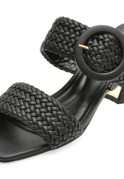 Papuci LAURA BIAGIOTTI negri, 9038, din piele ecologica imagine