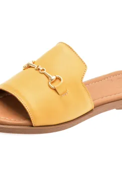 Papuci OZIYS galbeni, 2024, din piele naturala imagine