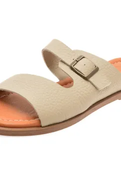 Papuci OZIYS gri, 151, din piele naturala imagine