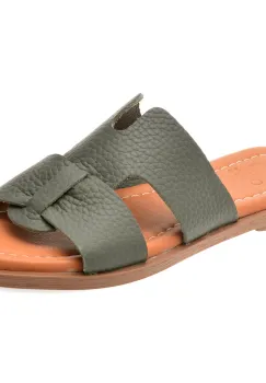 Papuci OZIYS kaki, 153, din piele naturala imagine