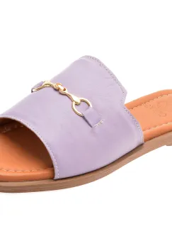 Papuci OZIYS mov, 2024, din piele naturala imagine