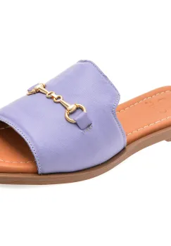 Papuci OZIYS mov, 2024, din piele naturala imagine
