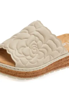 Papuci RIEKER bej, 62751, din piele ecologica imagine