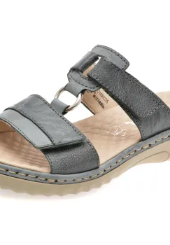 Papuci RIEKER bleumarin, 60428, din piele naturala imagine