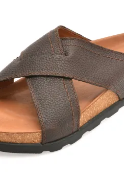 Papuci RIEKER maro, 21192, din piele naturala imagine