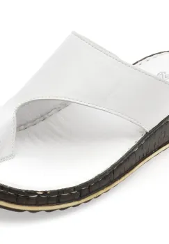 Papuci SHOOZY albi, EV2849, din piele naturala imagine