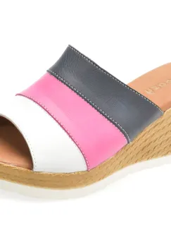 Papuci SHOOZY albi, EV4011, din piele naturala imagine