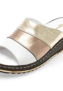 Papuci SHOOZY aurii, EV4621, din piele naturala imagine