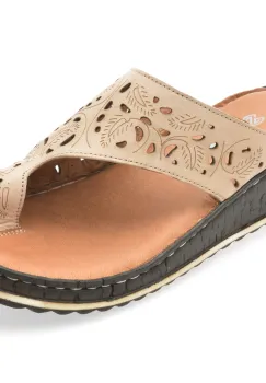 Papuci SHOOZY bej, EV28491, din piele naturala imagine