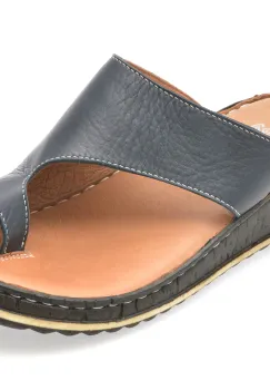 Papuci SHOOZY bleumarin, EV2849, din piele naturala imagine