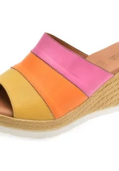 Papuci SHOOZY galbeni, EV4011, din piele naturala imagine