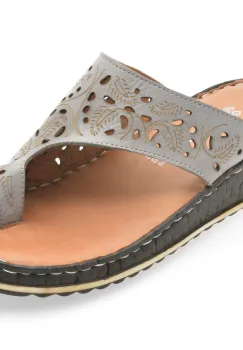 Papuci SHOOZY gri, EV28491, din piele naturala imagine