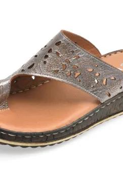 Papuci SHOOZY gri, EV28491, din piele naturala imagine
