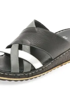 Papuci SHOOZY negri, EV2850, din piele naturala imagine