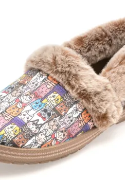 Papuci SKECHERS multicolor, BOBS TOO COZY, din material textil imagine