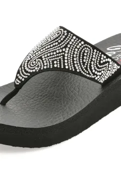 Papuci SKECHERS negri, 119640, din piele ecologica imagine