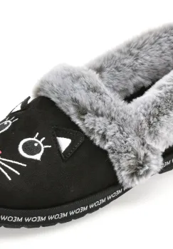 Papuci SKECHERS negri, BOBS TOO COZY, din material textil imagine