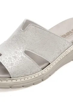 Papuci SUAVE argintii, 12521, din piele naturala imagine