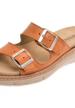 Papuci SUAVE portocalii, MOSTAR, din piele naturala imagine